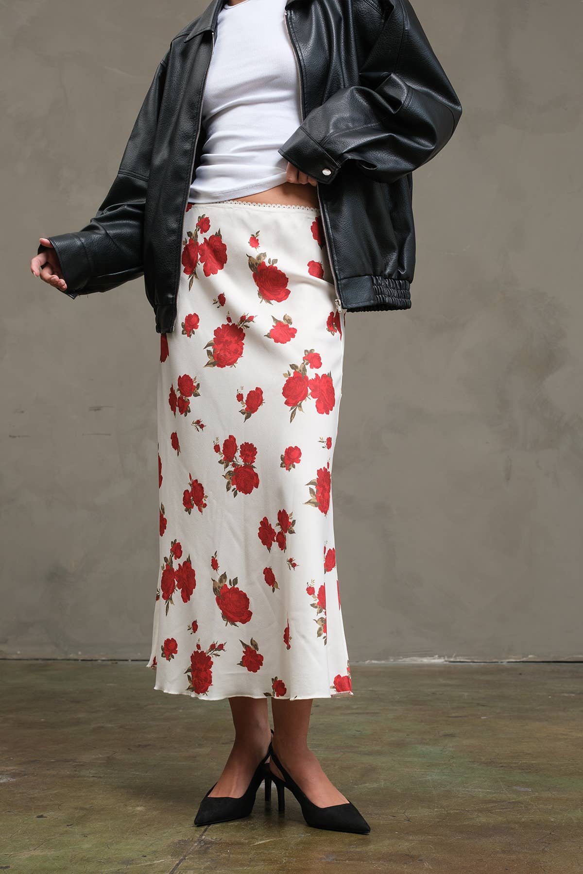 Romantic Rose Midi Skirt