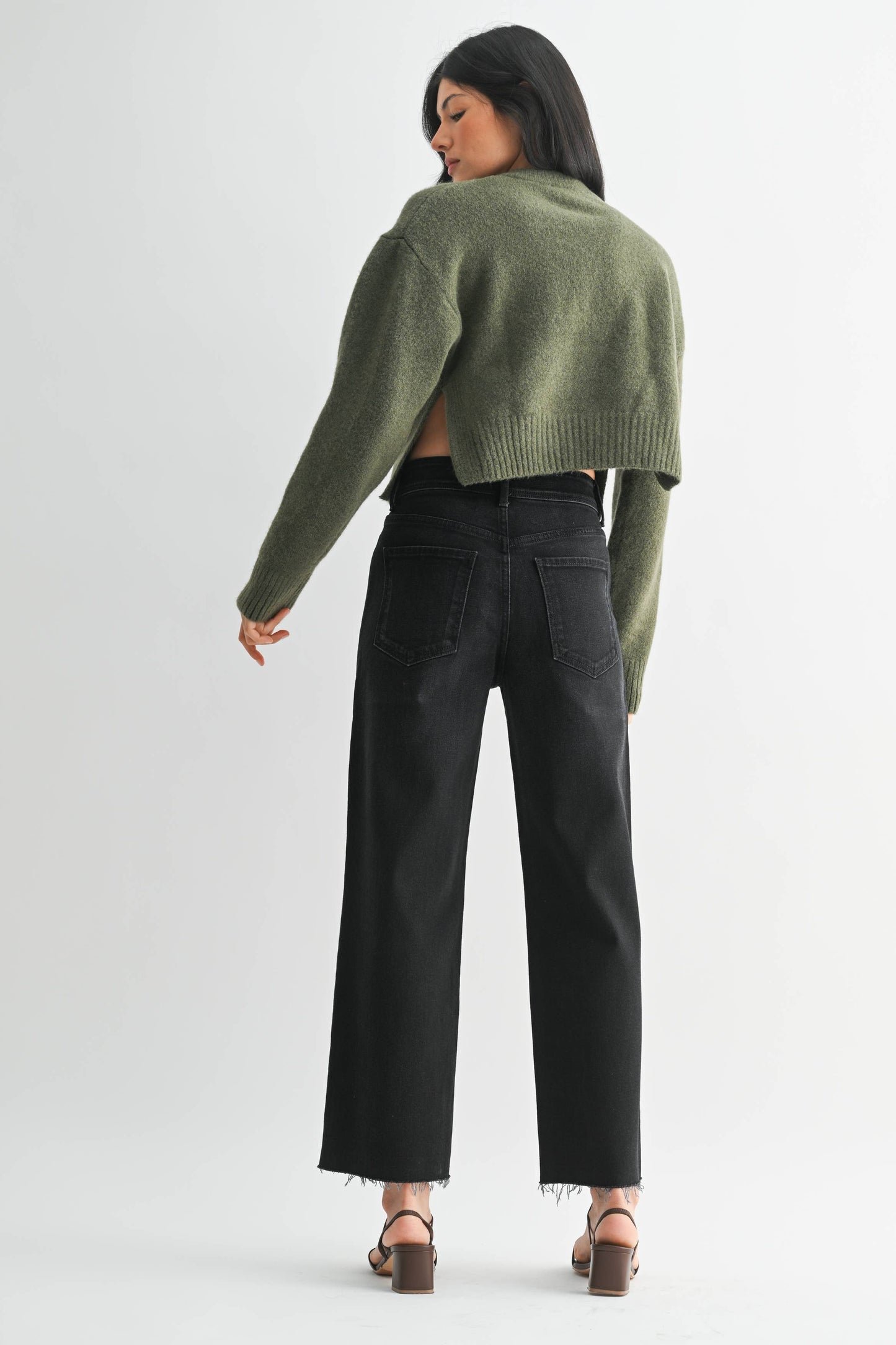 High Rise Utility Wide Leg - BLACK