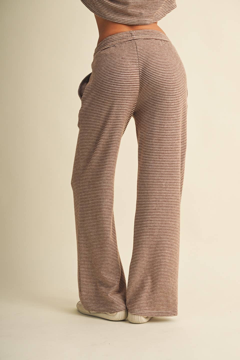 Striped Soft Brushed Lounge Set: Mocha Stripe