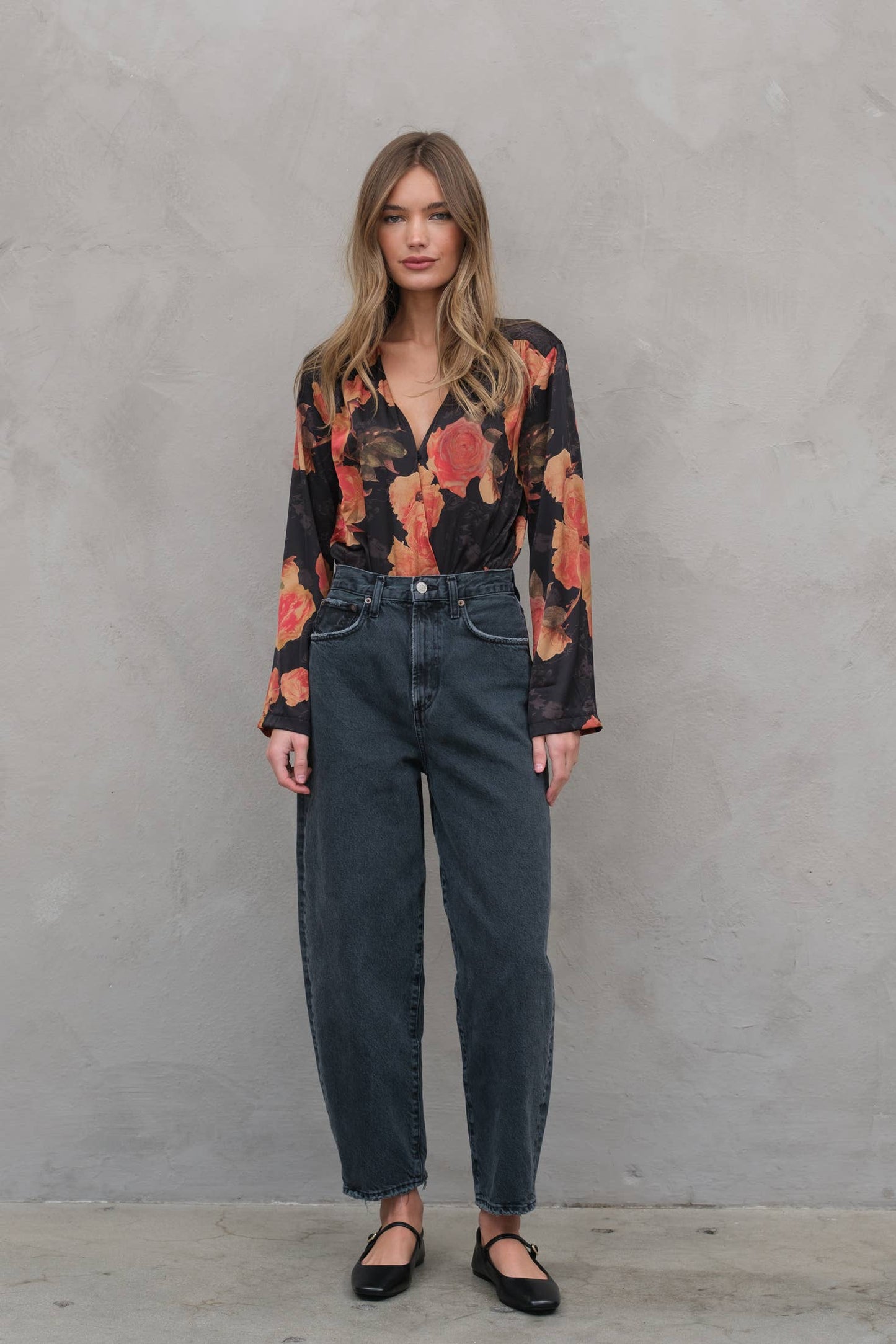 Floral Bodysuit: Black Floral