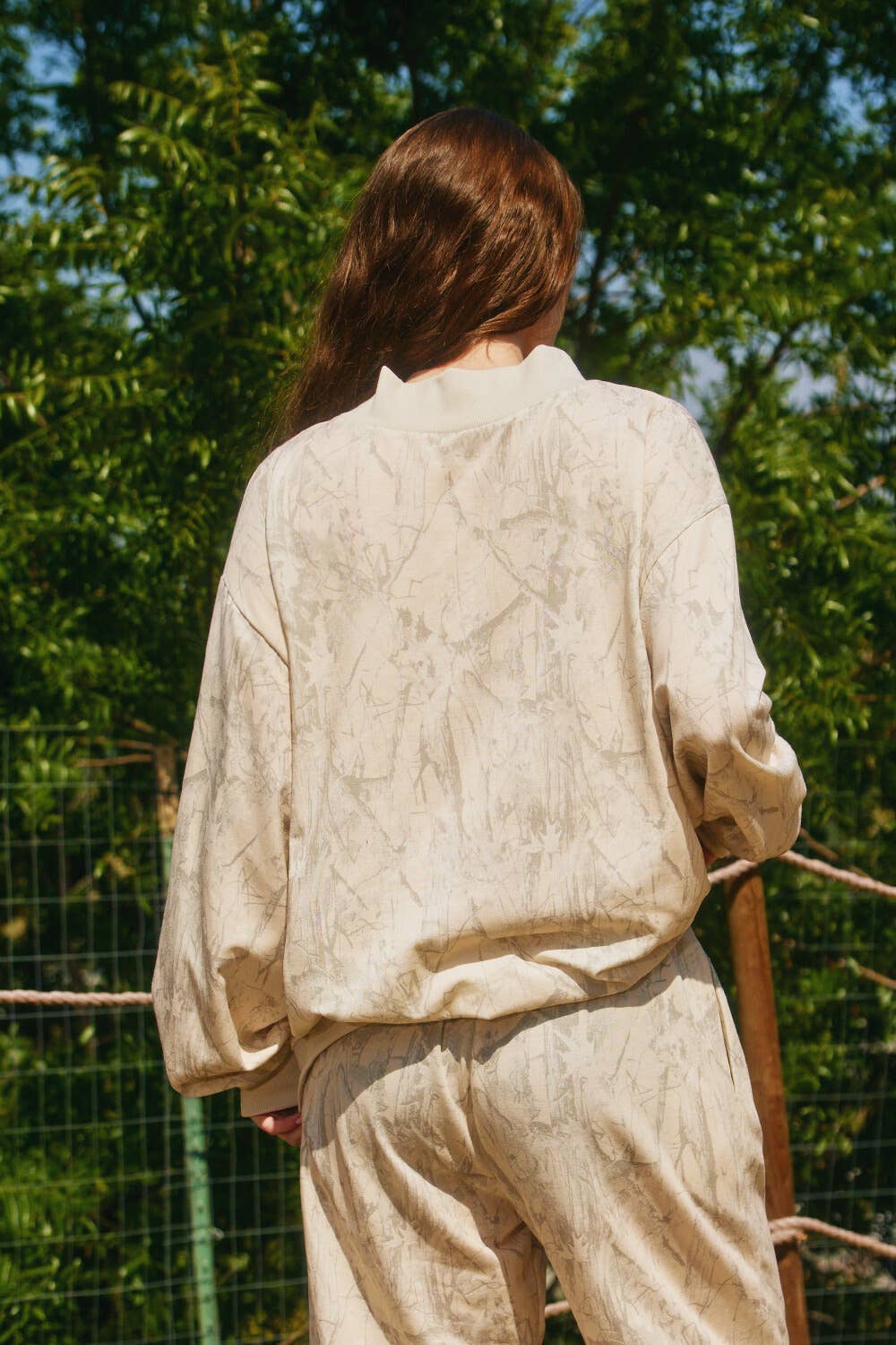 Long Sleeve Oversized Mock Neck Sweatshirt: TAUPE