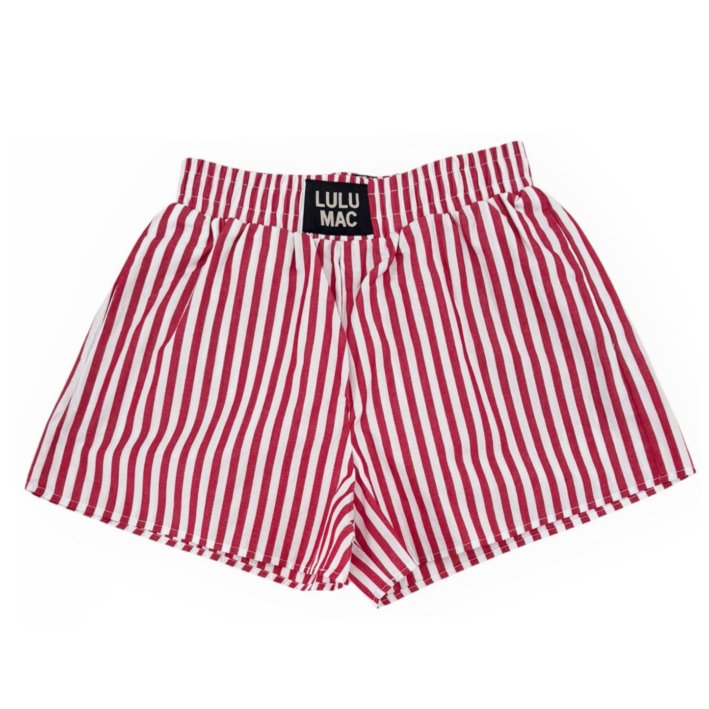 BXST-RED STRIPED BOXER SHORT: RED