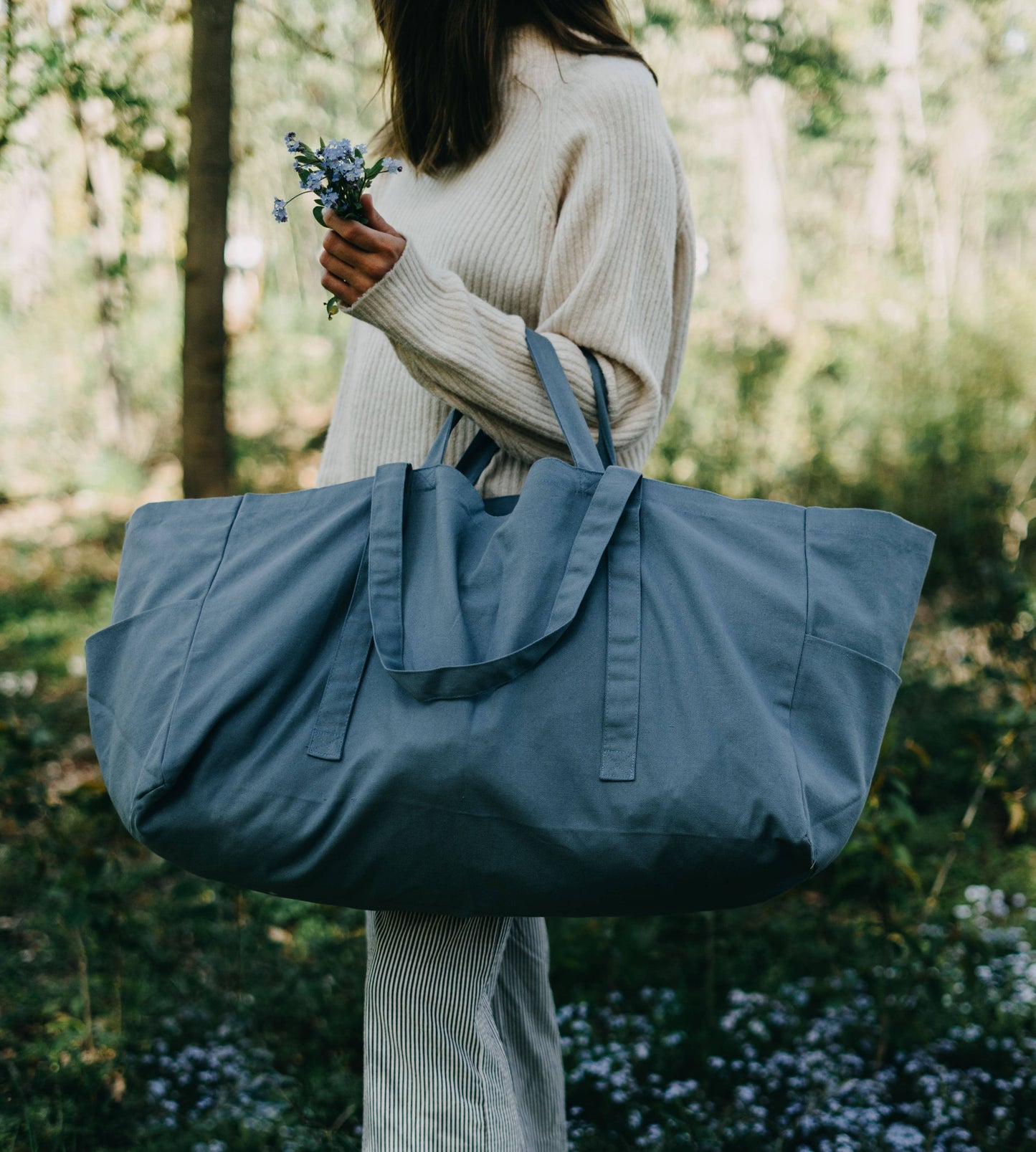 Large organic tote box BLUE