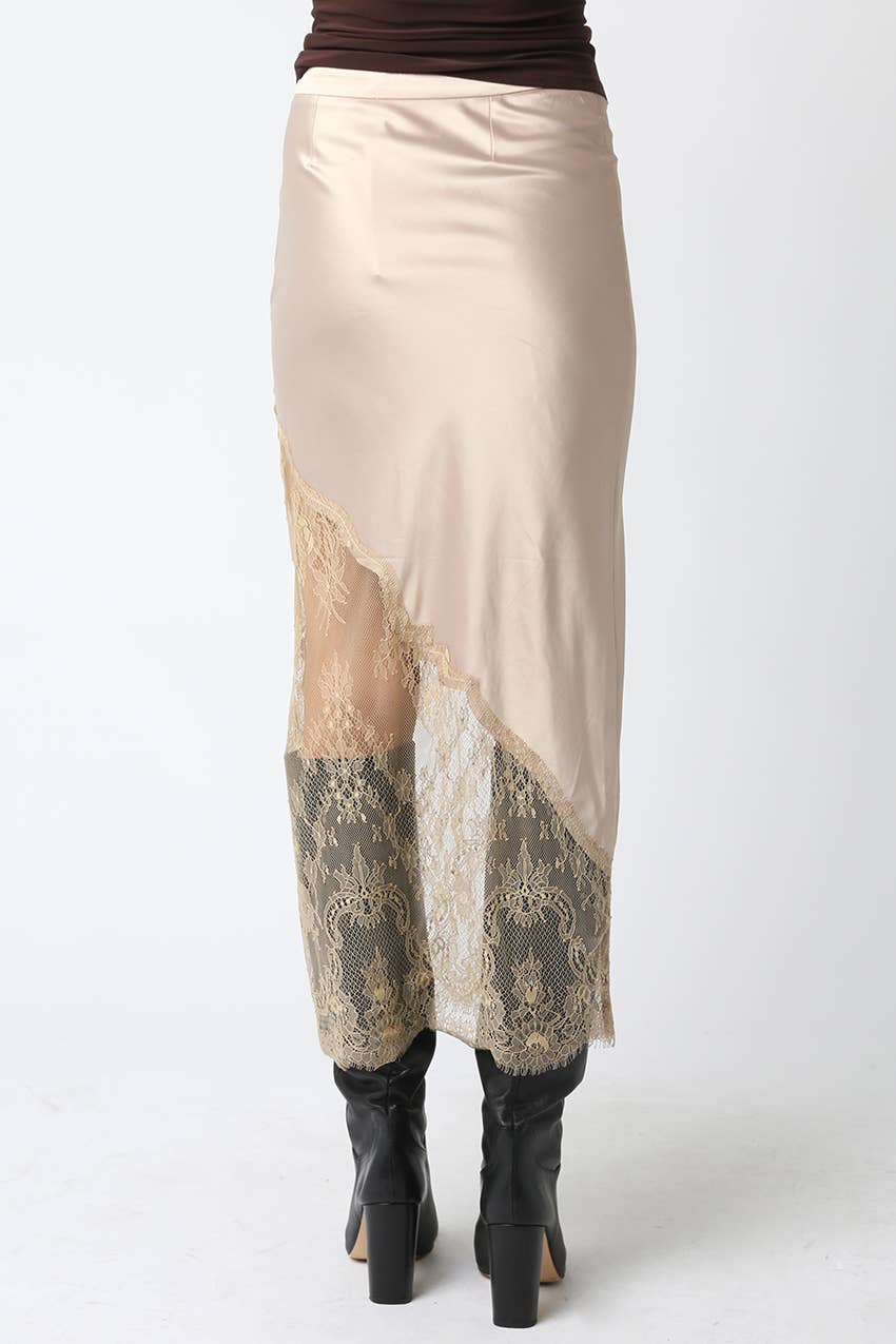Millie Tina Lace Skirt: Champagne