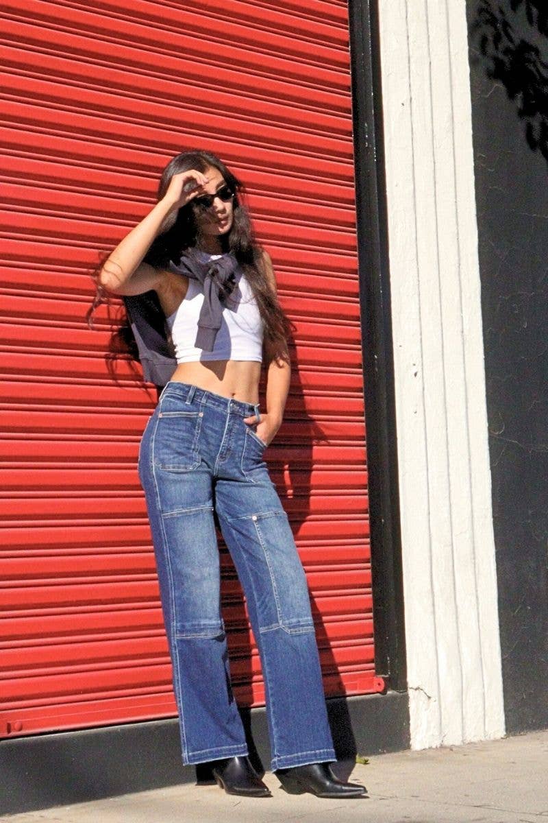 HIGH RISE RELAXED WIDE LEG JEANS: Vintage Wash