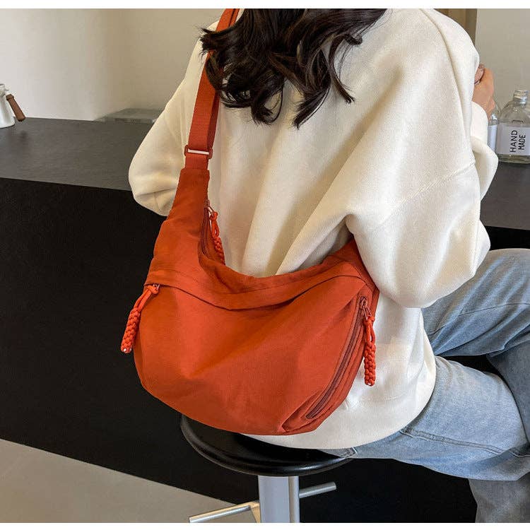 Crossbody Dumpling Bag Moon Shoulder Sling Casual: Orange