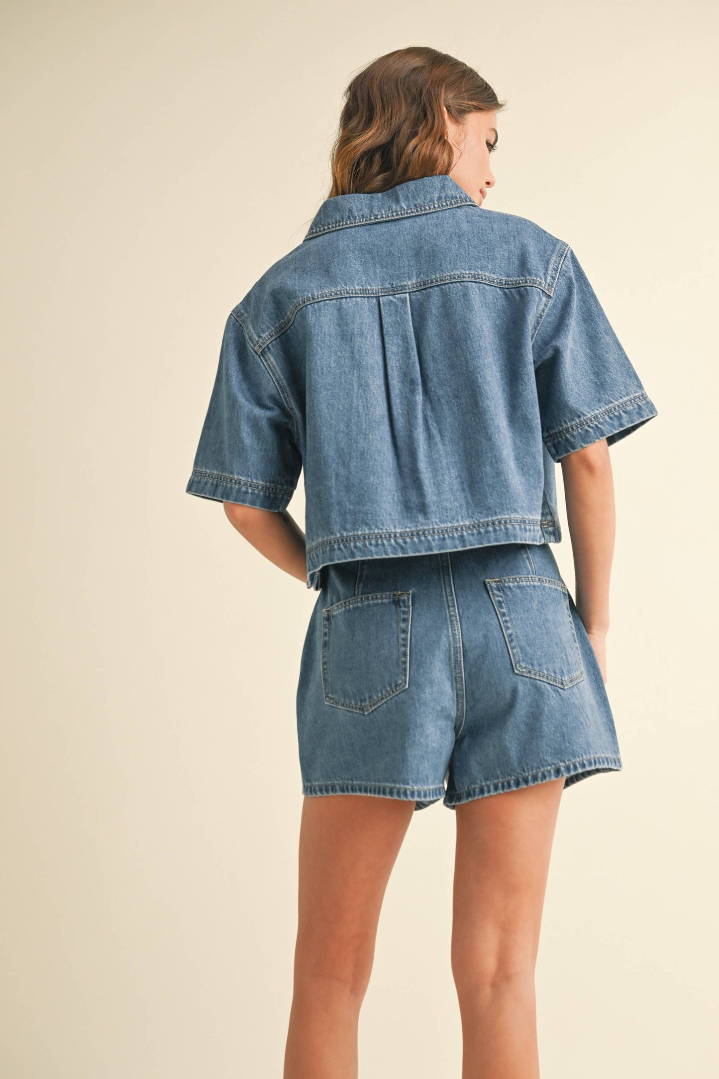 POCKET FRONT DENIM SHIRTS: DENIM