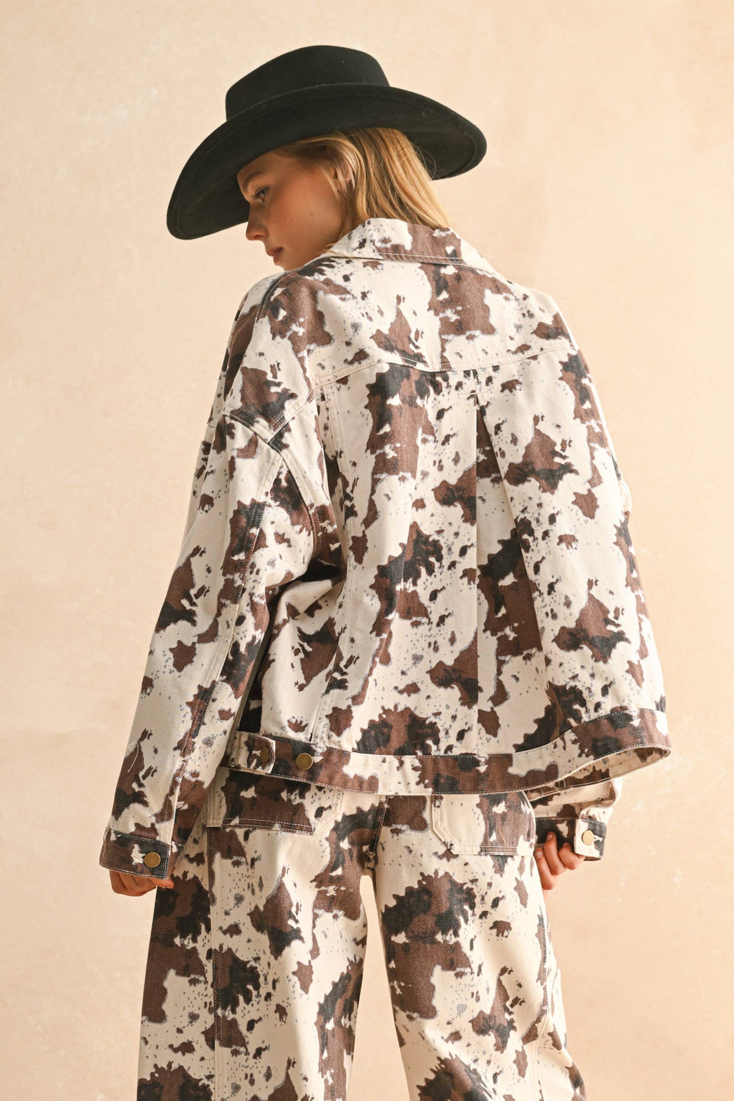 SPLATTERED SWING JACKET: BROWN MULTI