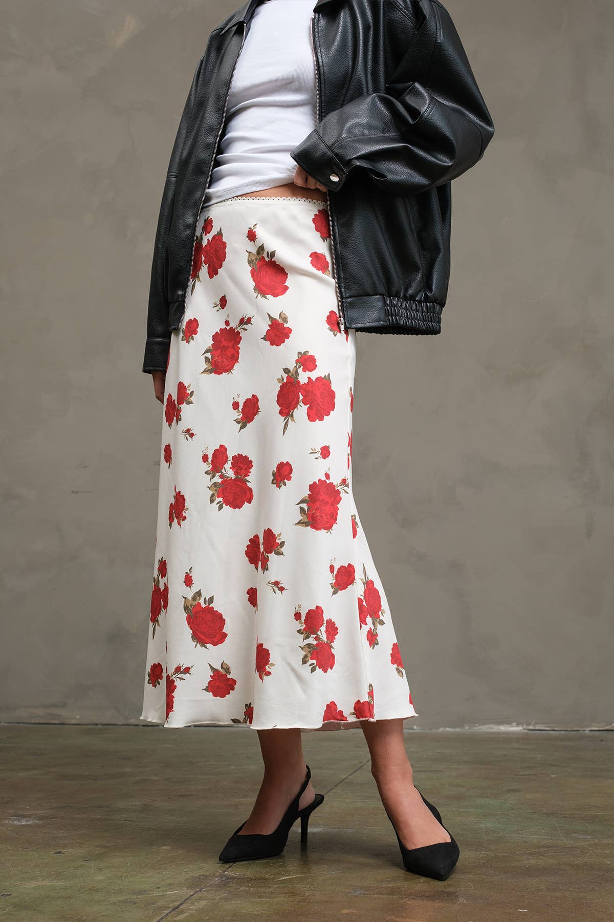 Romantic Rose Midi Skirt