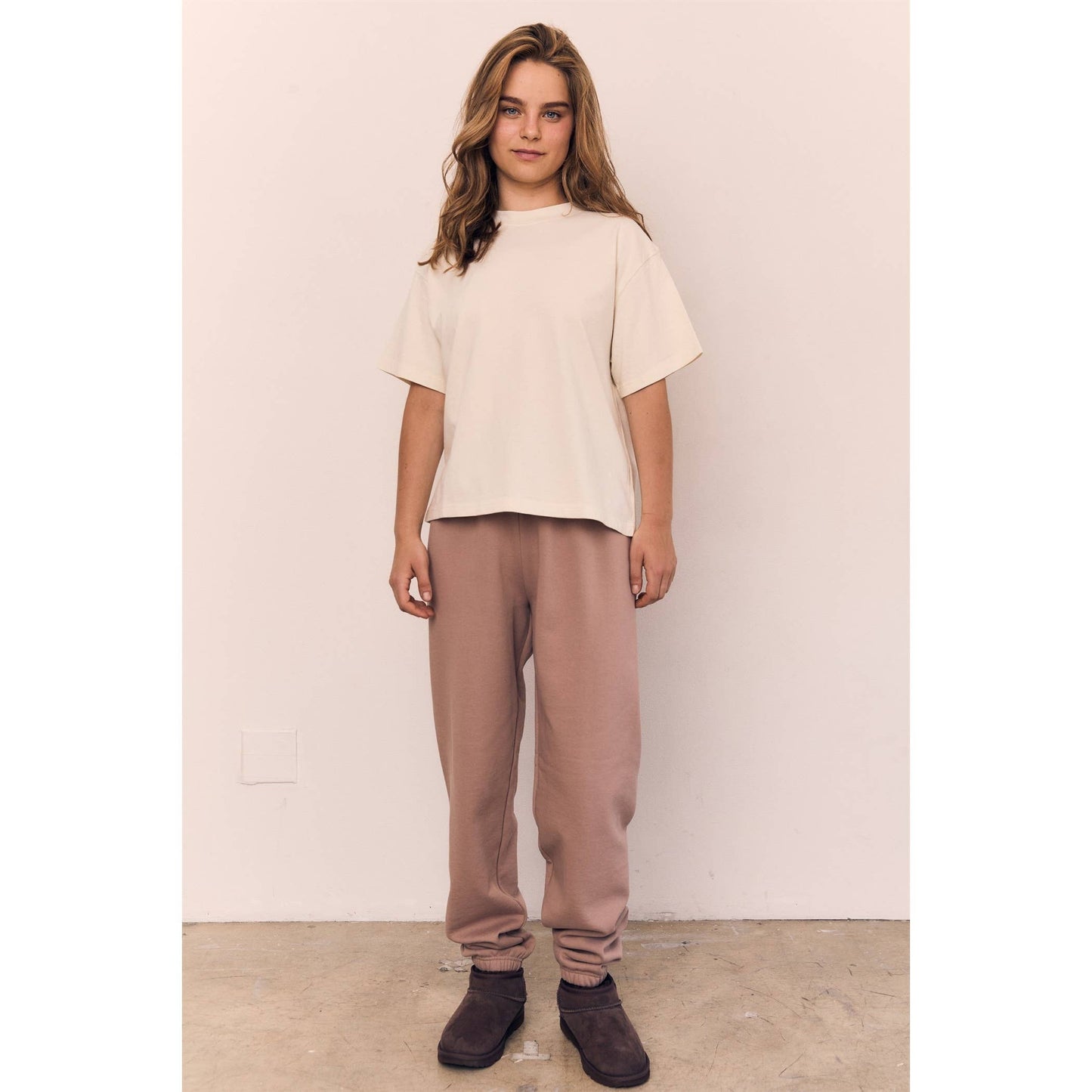 Mineral Washed Blank Cotton Tee: OFF WHITE
