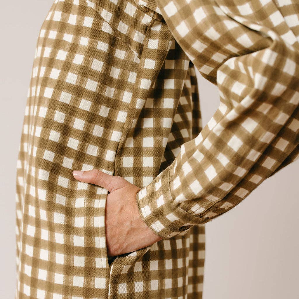 Painted Gingham Marlowe Dress: Moss