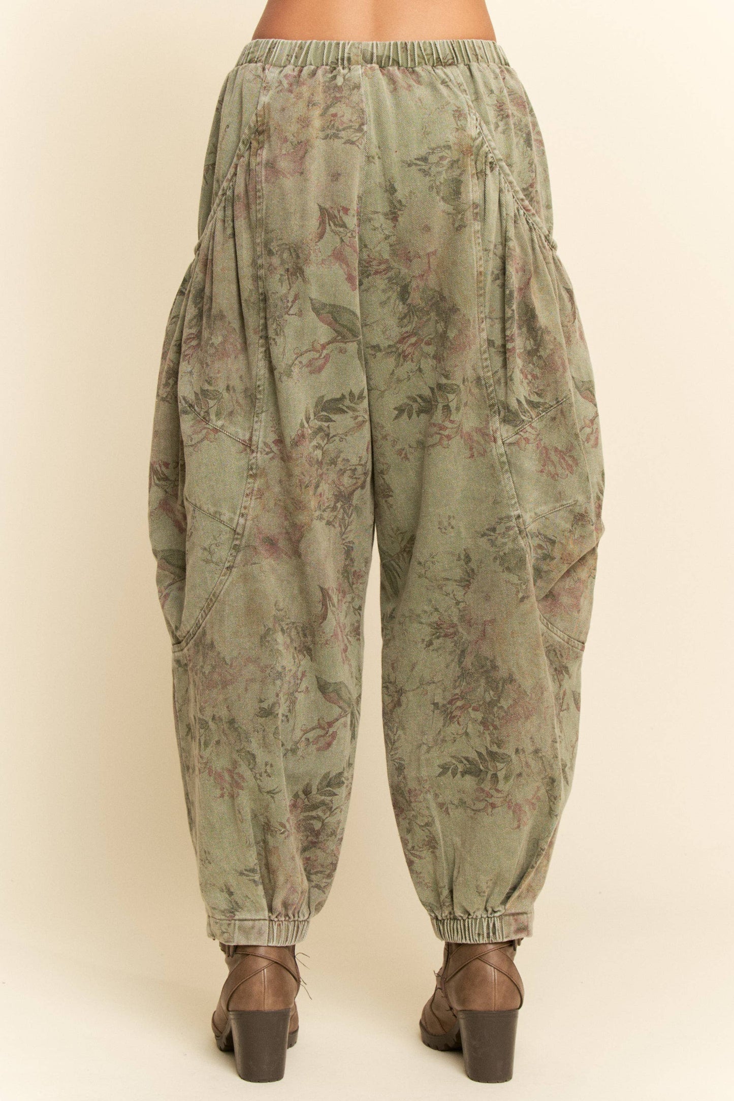 OLIVE FLOWER DENIM: Olive