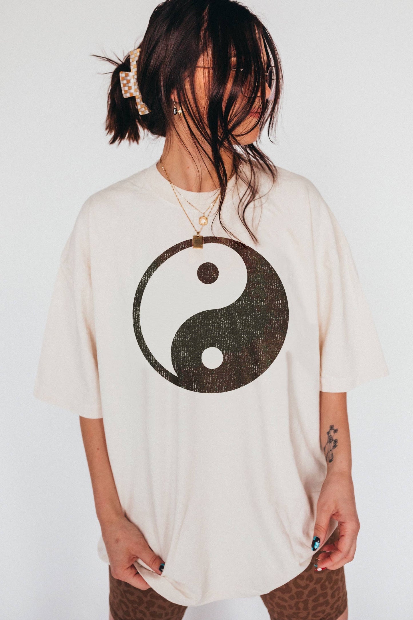 Yin Yang Boho Graphic Tee - Ivory