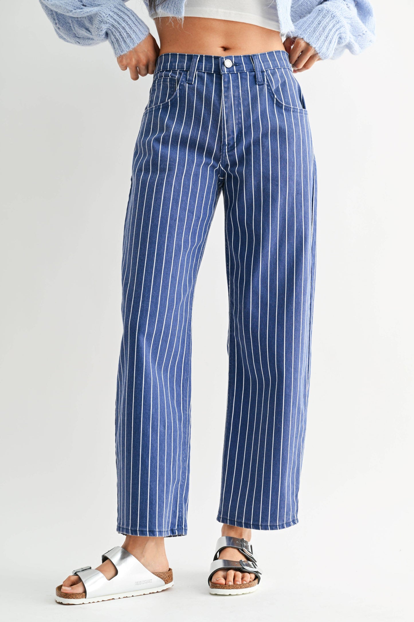 Railroad NAVY STRIPE - Barrel Jean