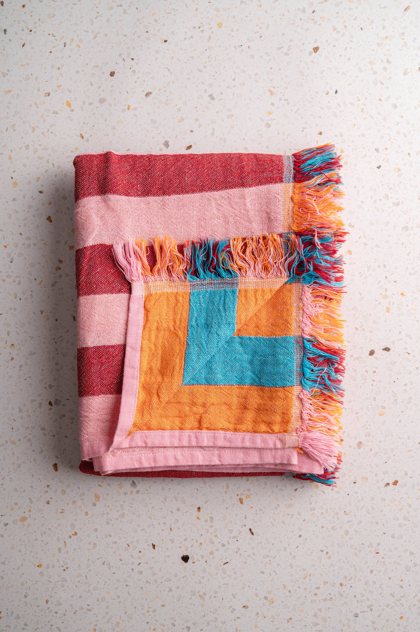 Cabana Stripe Beach Towel: Red/Pink