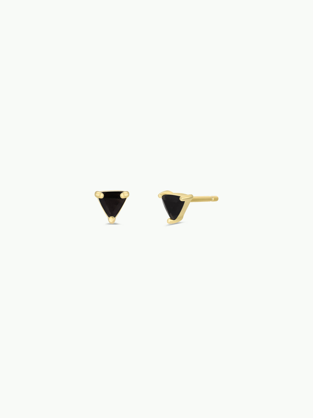 Mini Energy Gem - Black Tourmaline - Gold Earrings
