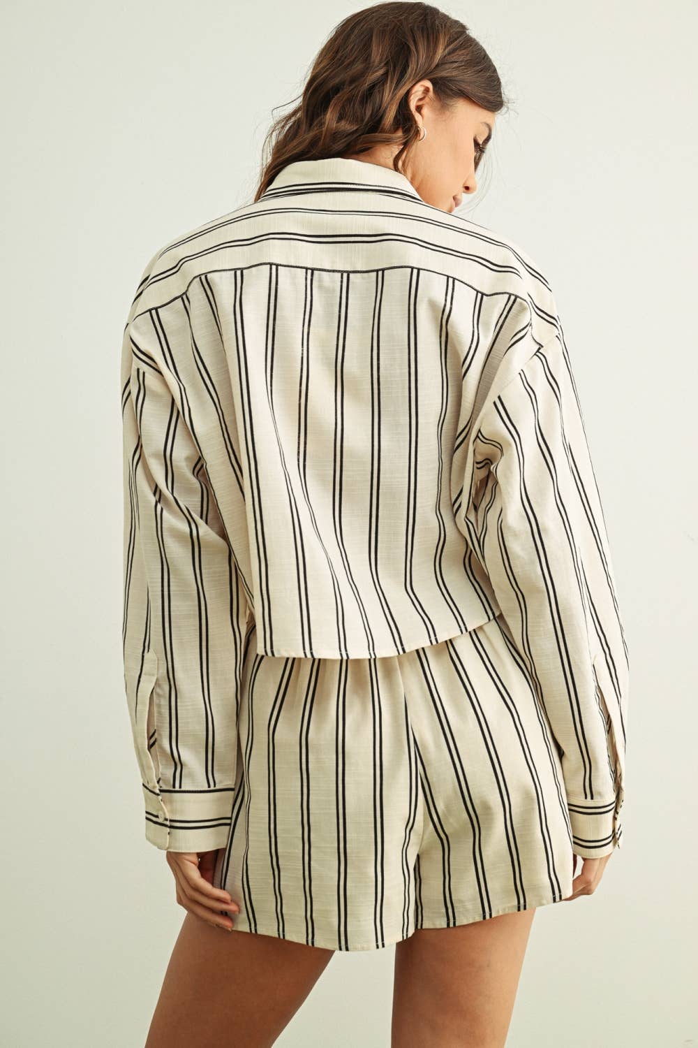 STRIPED BUTTON FRONT SHIRT
