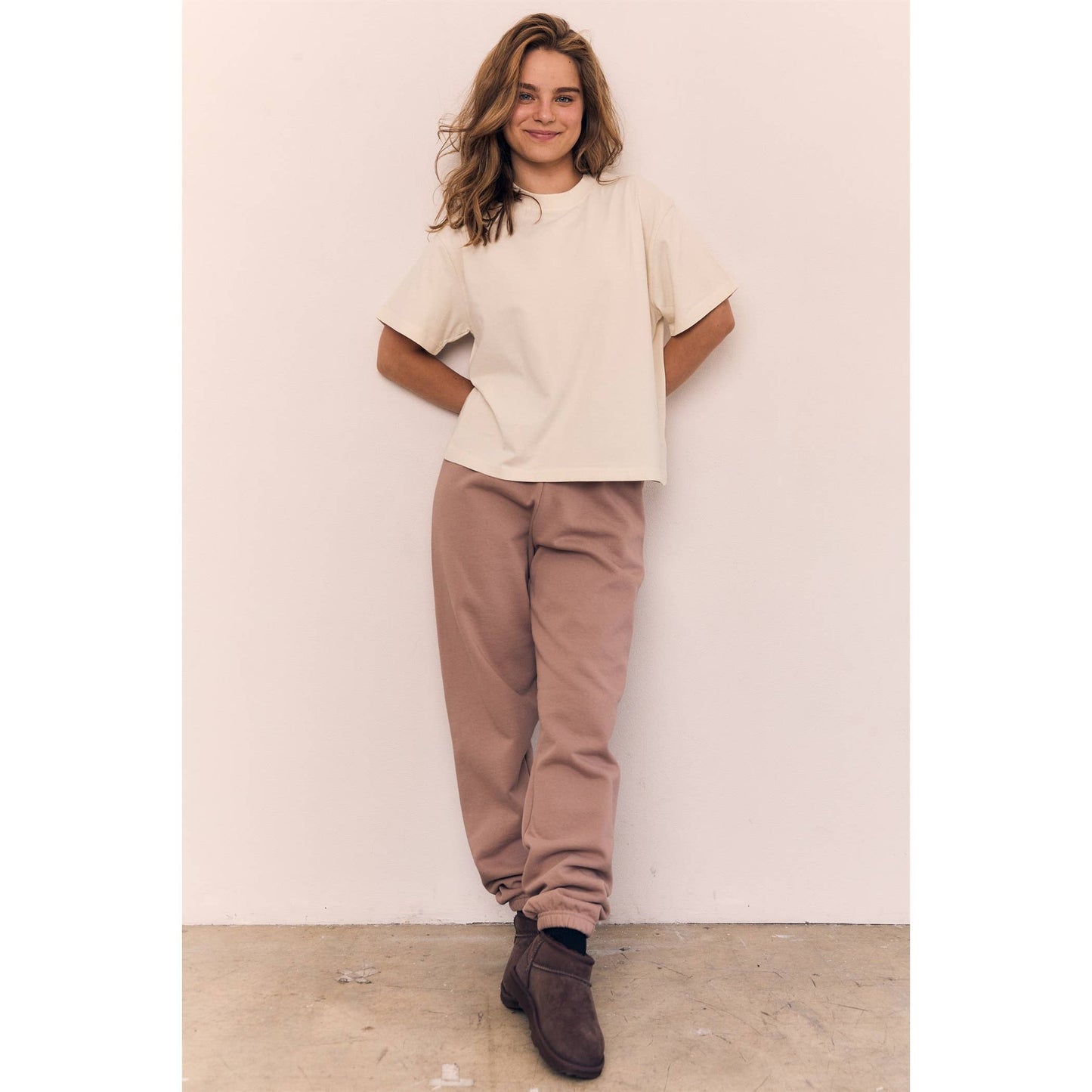Mineral Washed Blank Cotton Tee: OFF WHITE