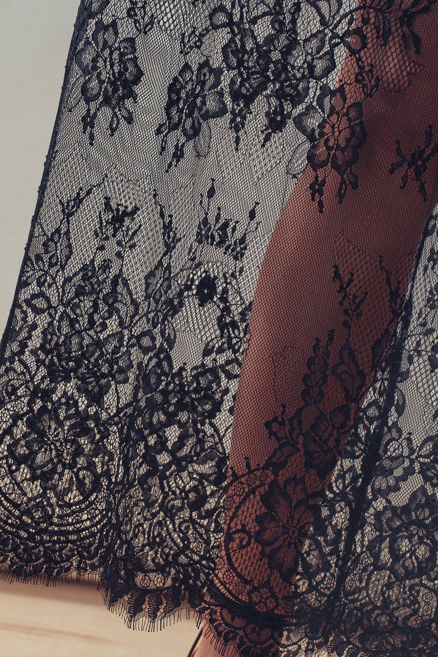 Mixed-Media T-Shirt Dress with Sheer Lace Skirt: Black