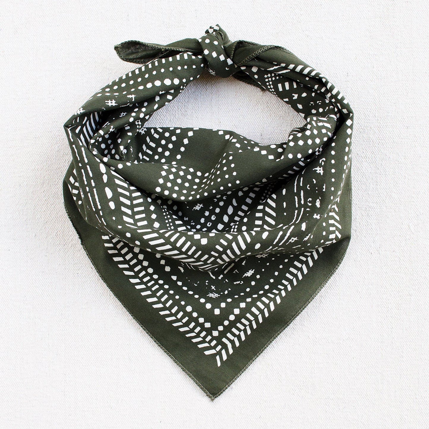 Olive Dot Dash Bandana