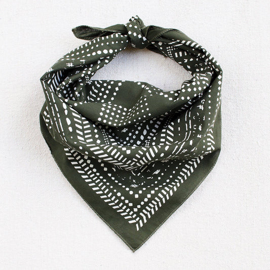 Olive Dot Dash Bandana