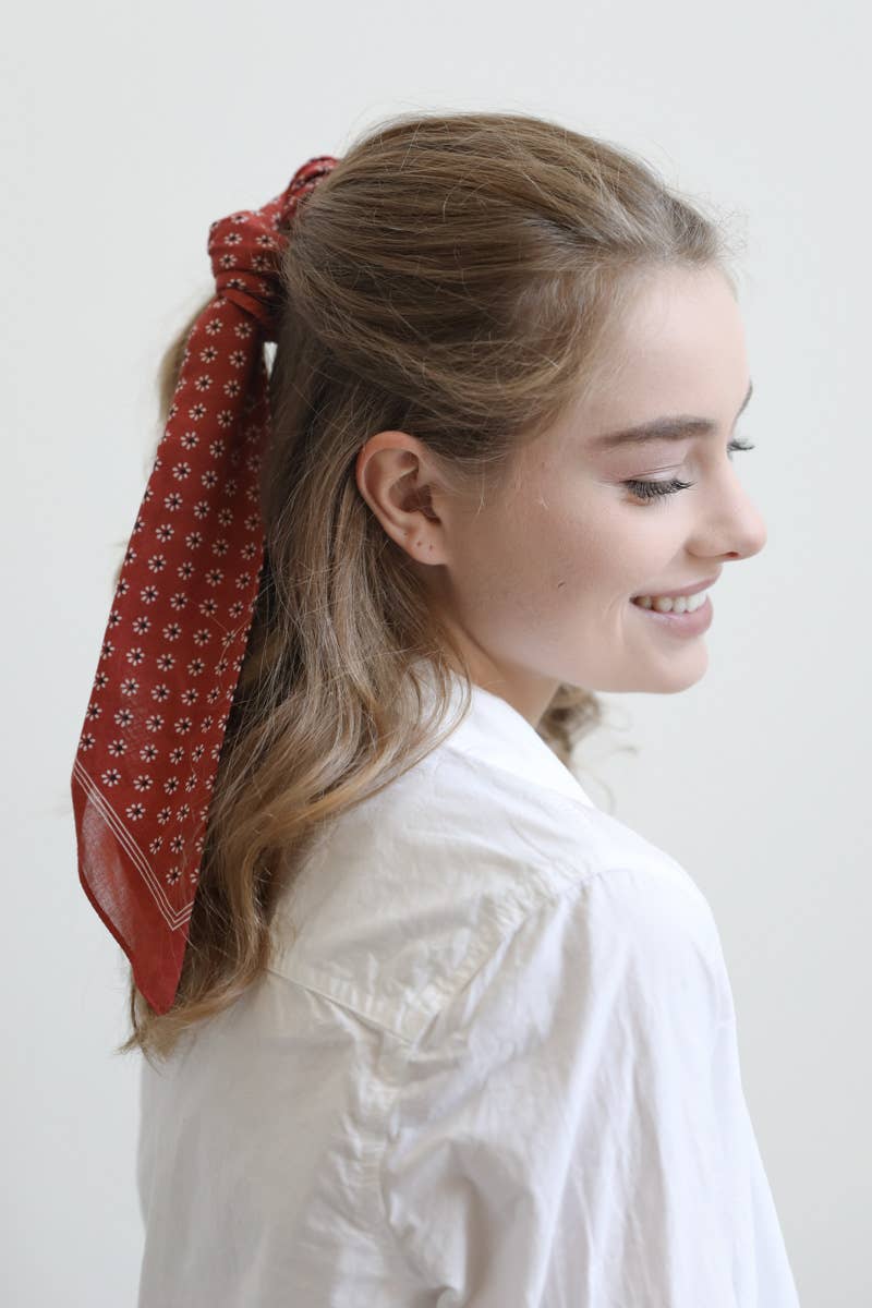 Cotton Daisy Bandana in Rust