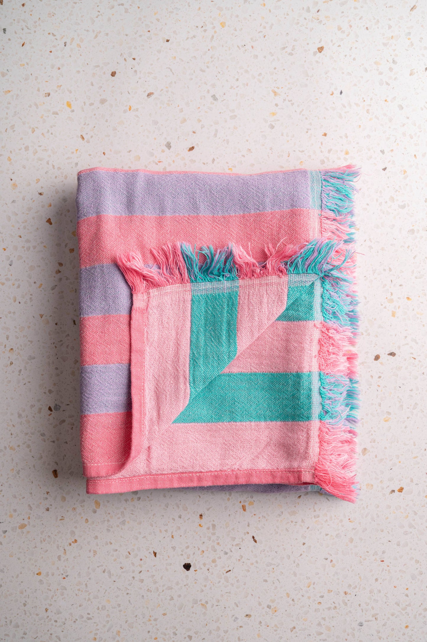 Cabana Stripe Beach Towel: Pink/Lilac