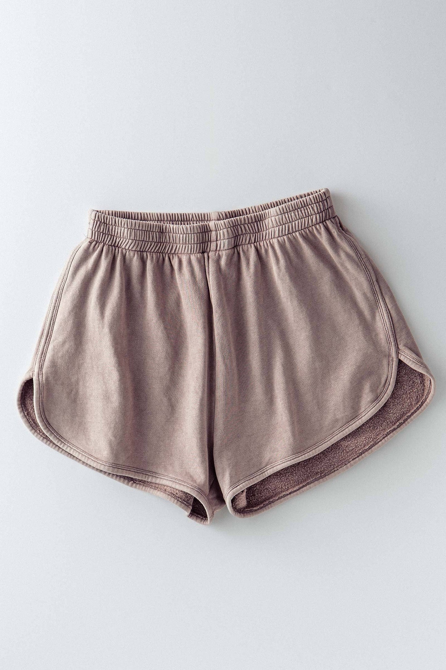 French Terry High Rise Lounge Shorts: MOCHA MOUSSE