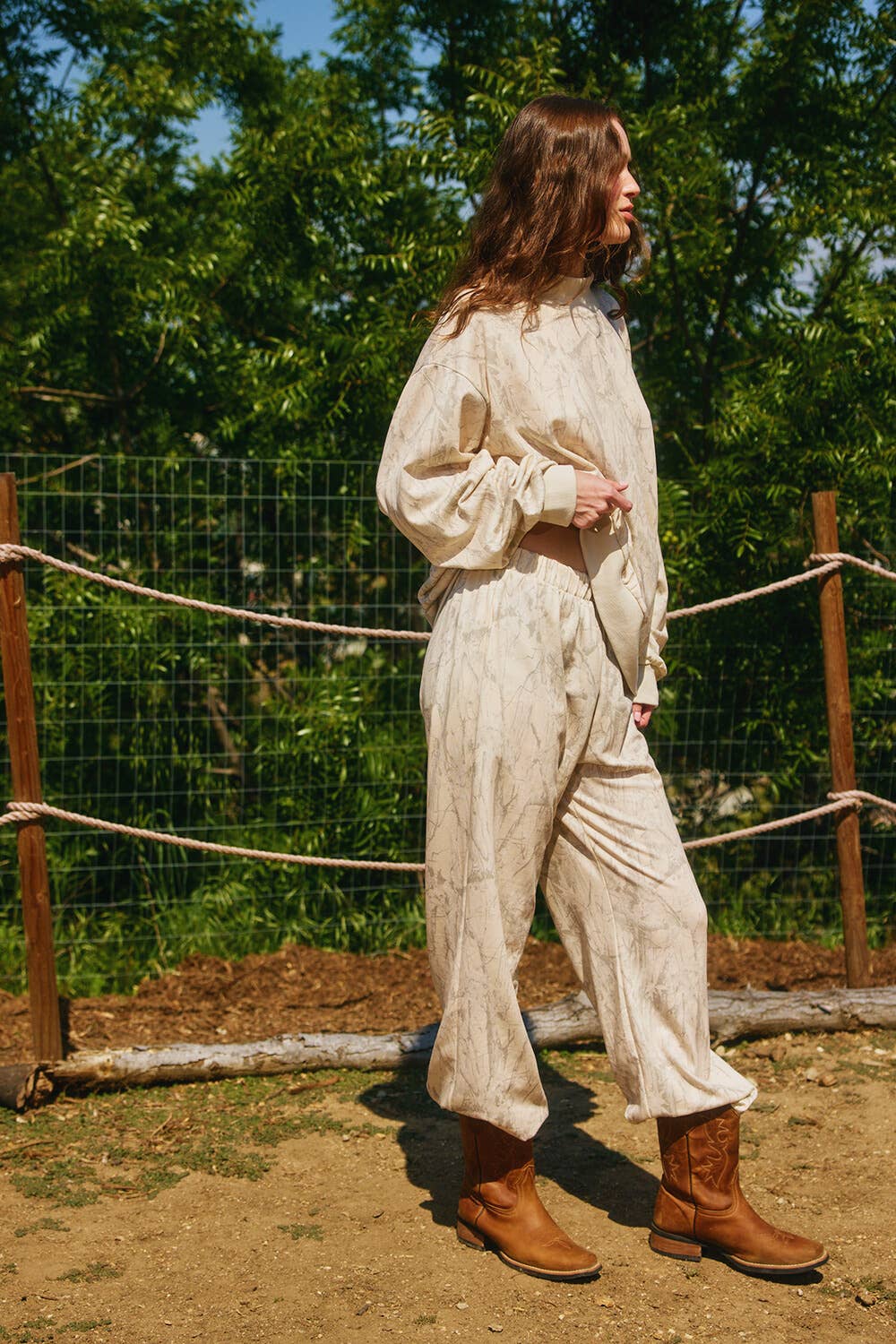 Loose Fit Banded Jogger Pants: TAUPE