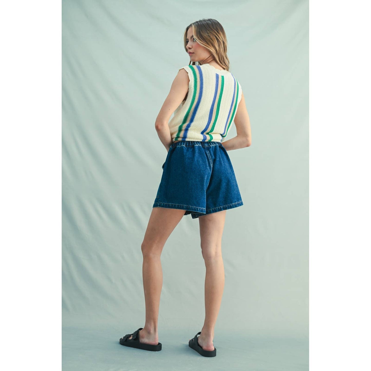 DENIM SHORTS WITH DRAWSTRING: D.DENIM
