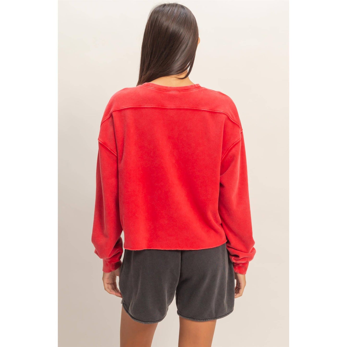Fold Over Sweatpant Set: RED