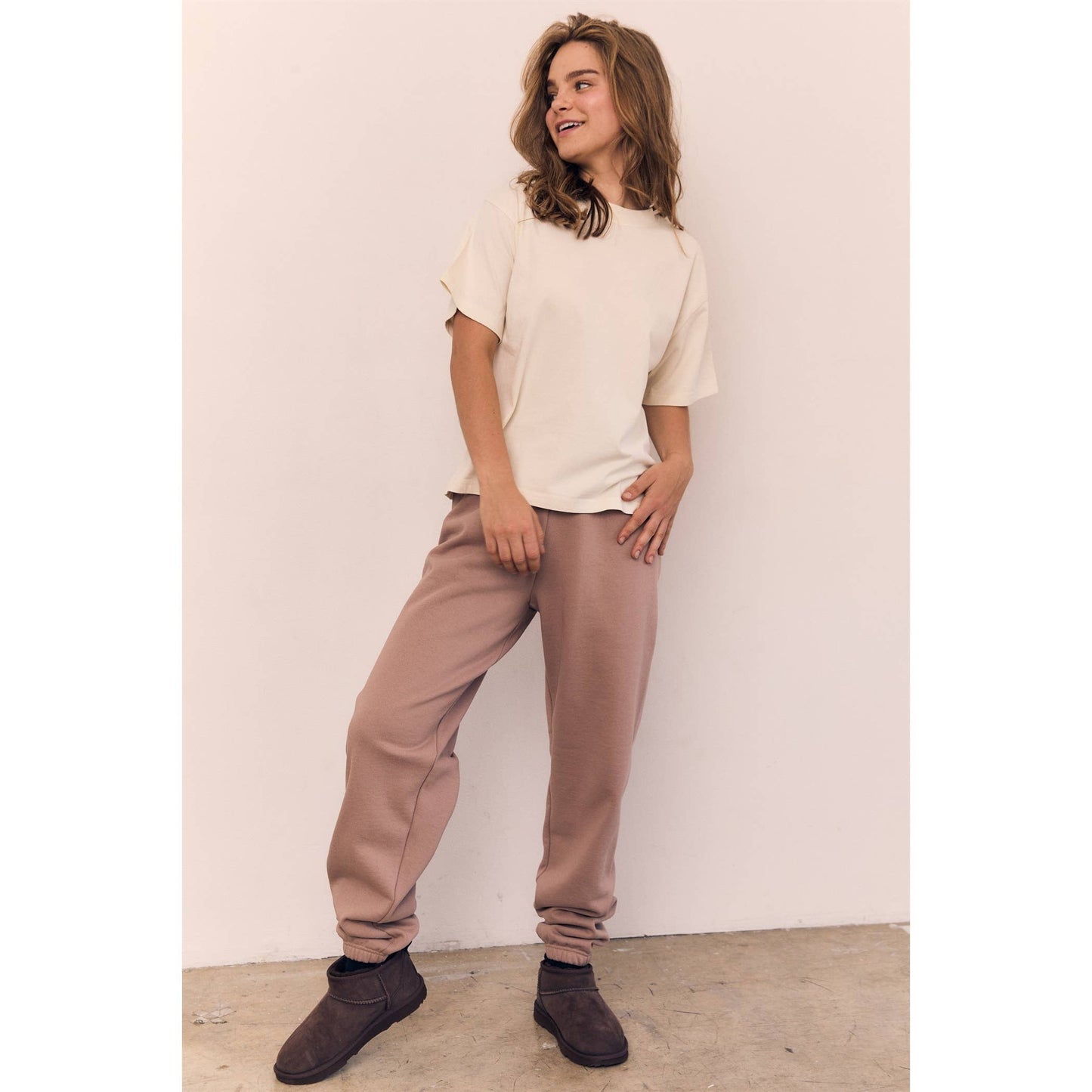 Mineral Washed Blank Cotton Tee: OFF WHITE