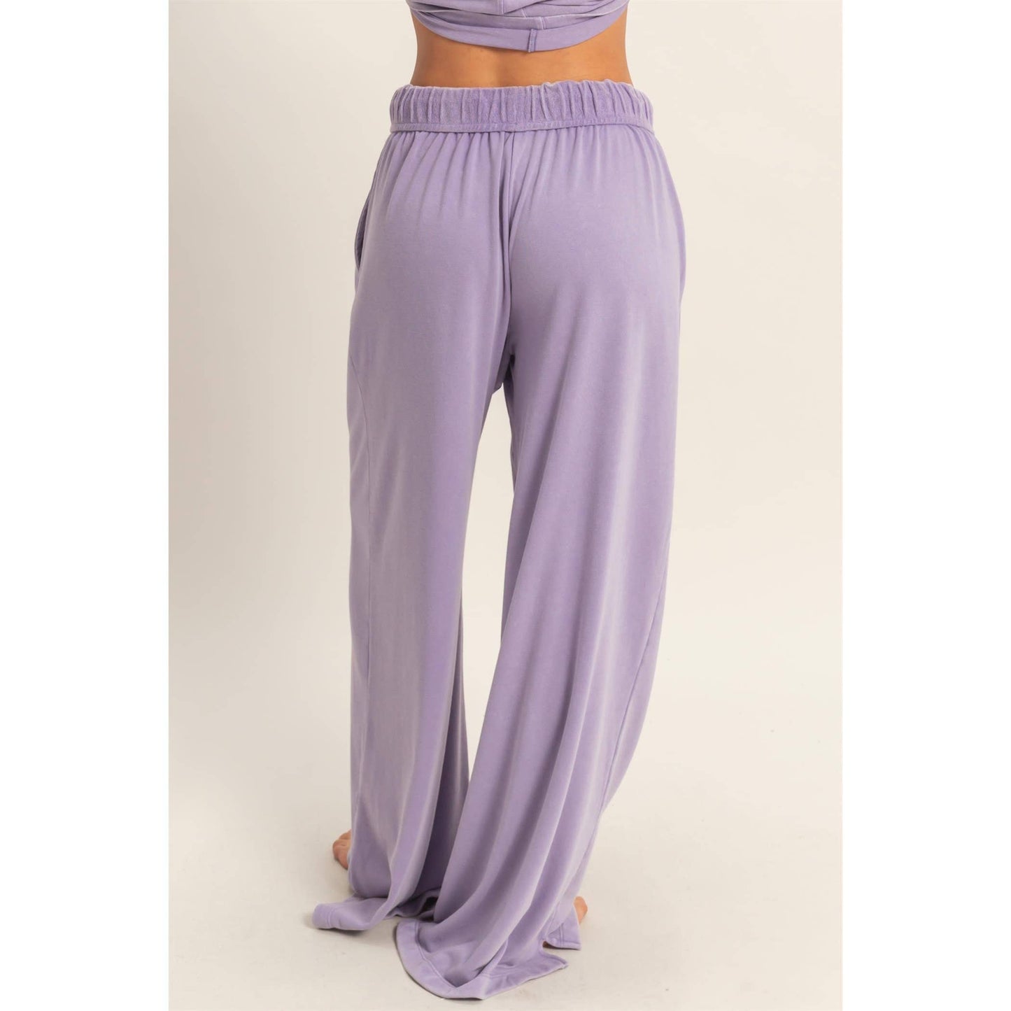 Fold Over Sweatpant Set: DUSTY PURPLE