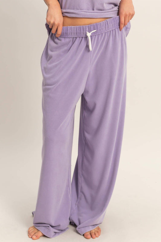 Fold Over Sweatpant Set: DUSTY PURPLE