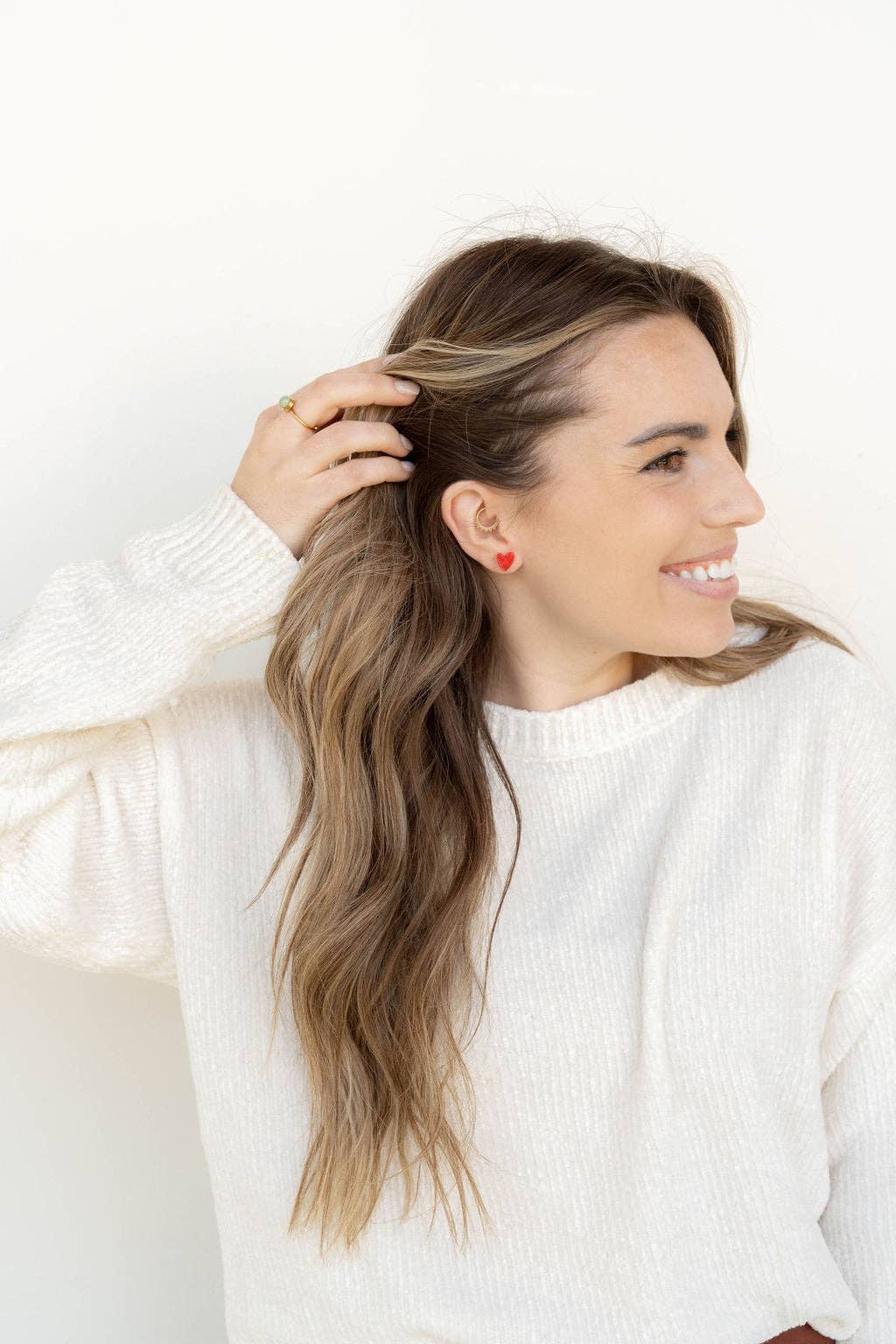 Hand Drawn Heart Studs - Red // Jewelry, Earrings, Valentines