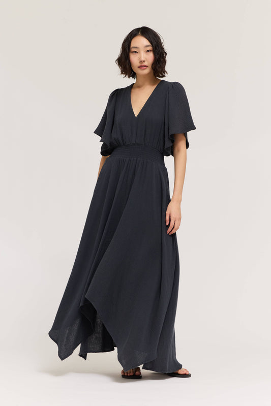 UNBALANCED SKIRT MAXI DRESS: MIDNIGHT