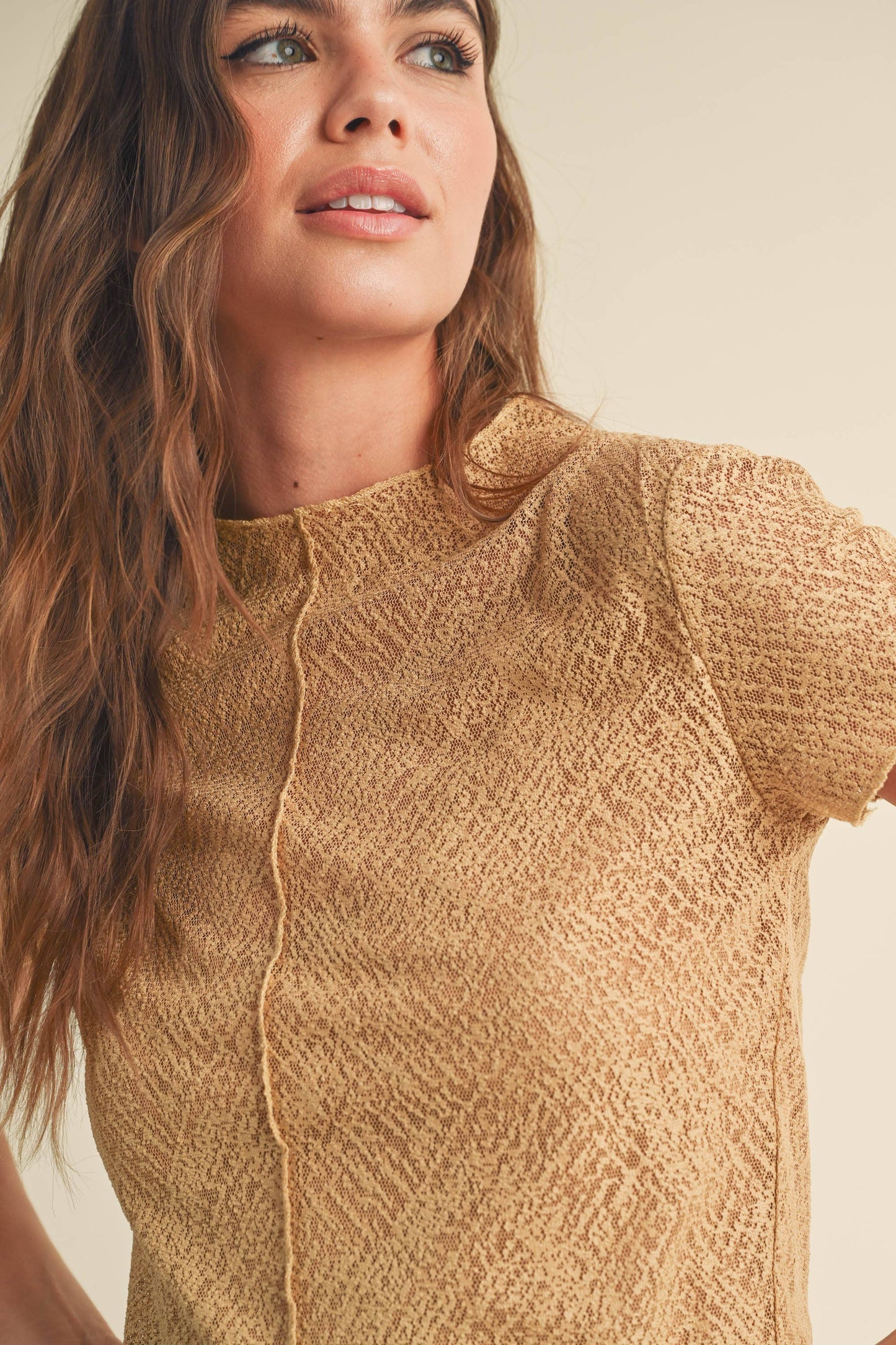 PATTERNED FABRIC TOP WITH TANK TOP