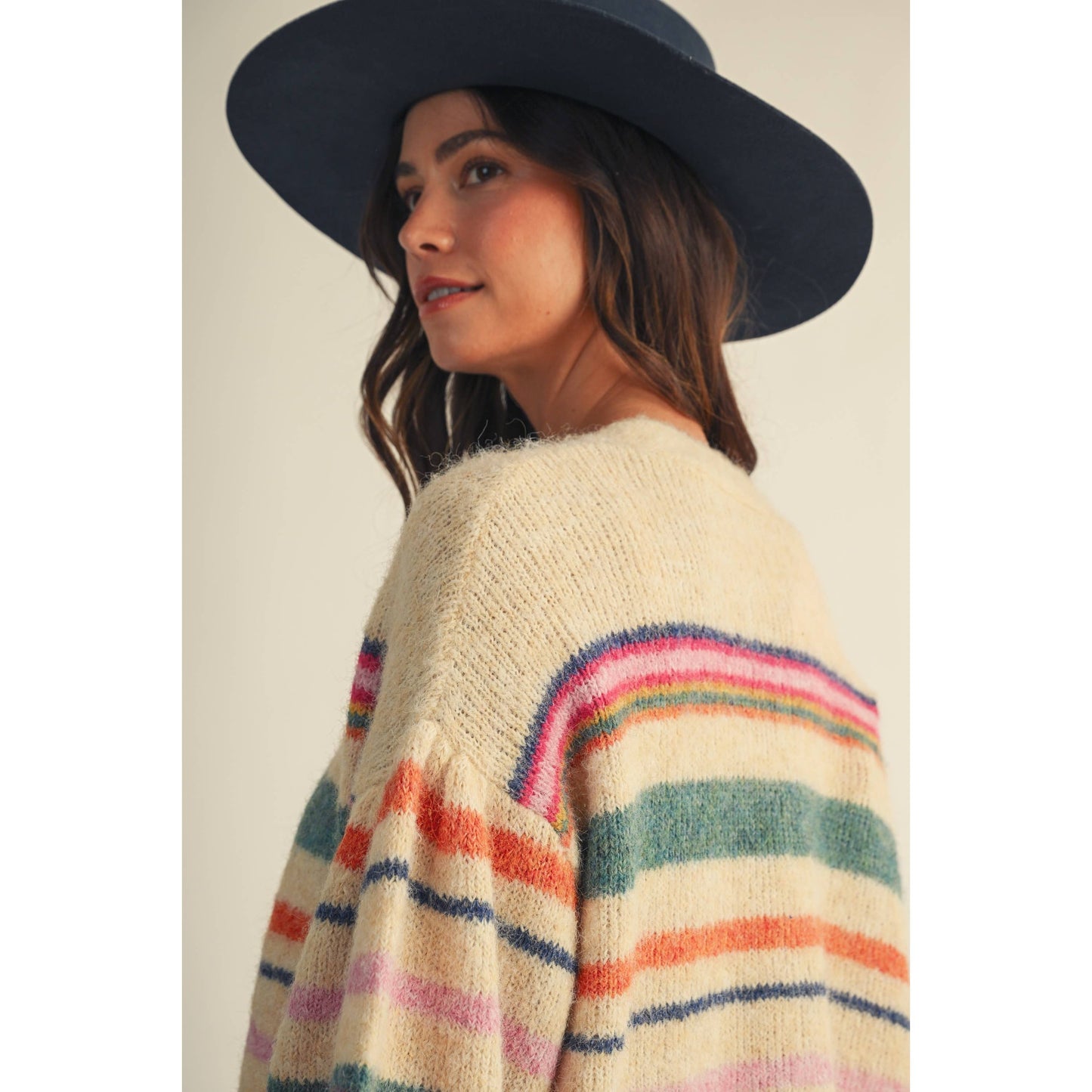 Sunset Stripe Relaxed Cardigan: MULTI