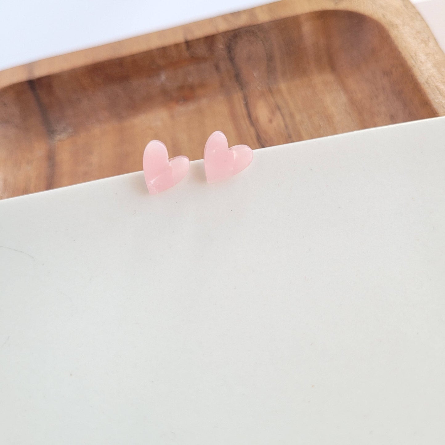 Hand Drawn Heart Studs - Pink // Jewelry, Earrings, Valentine's