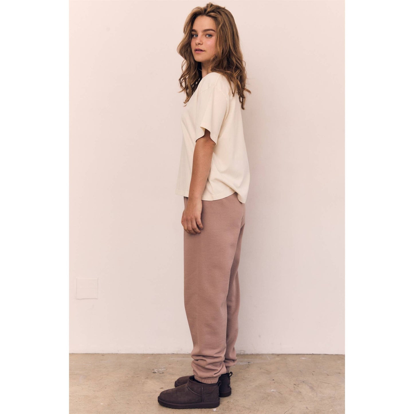 Mineral Washed Blank Cotton Tee: OFF WHITE