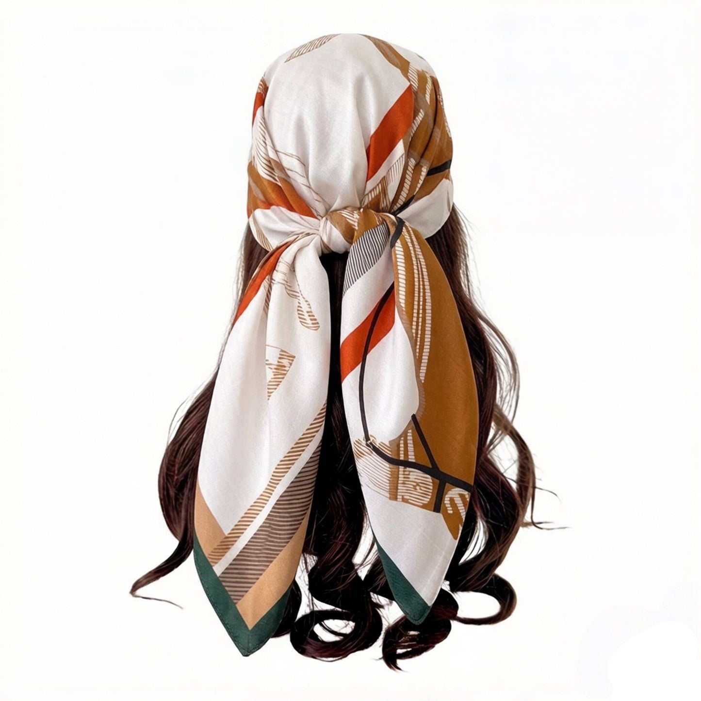 Horse Print Large Square Scarf Lightweight Shawl Wrap 35 x 35 Inch