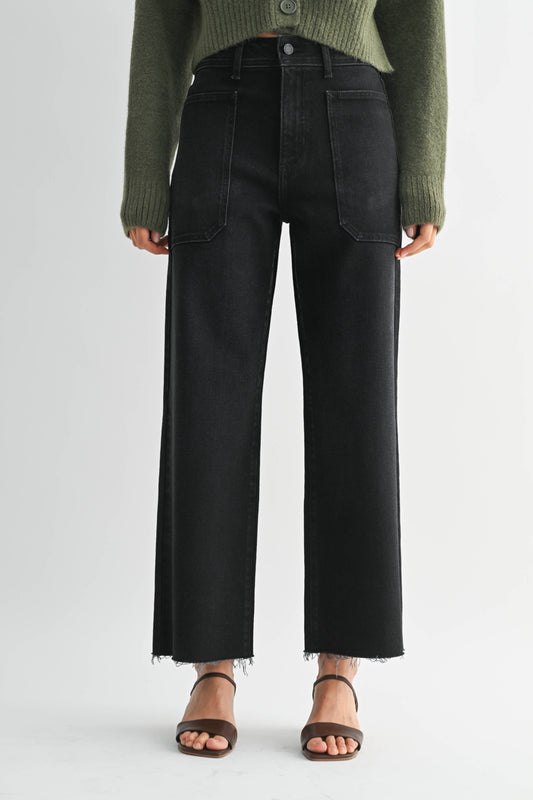 High Rise Utility Wide Leg - BLACK