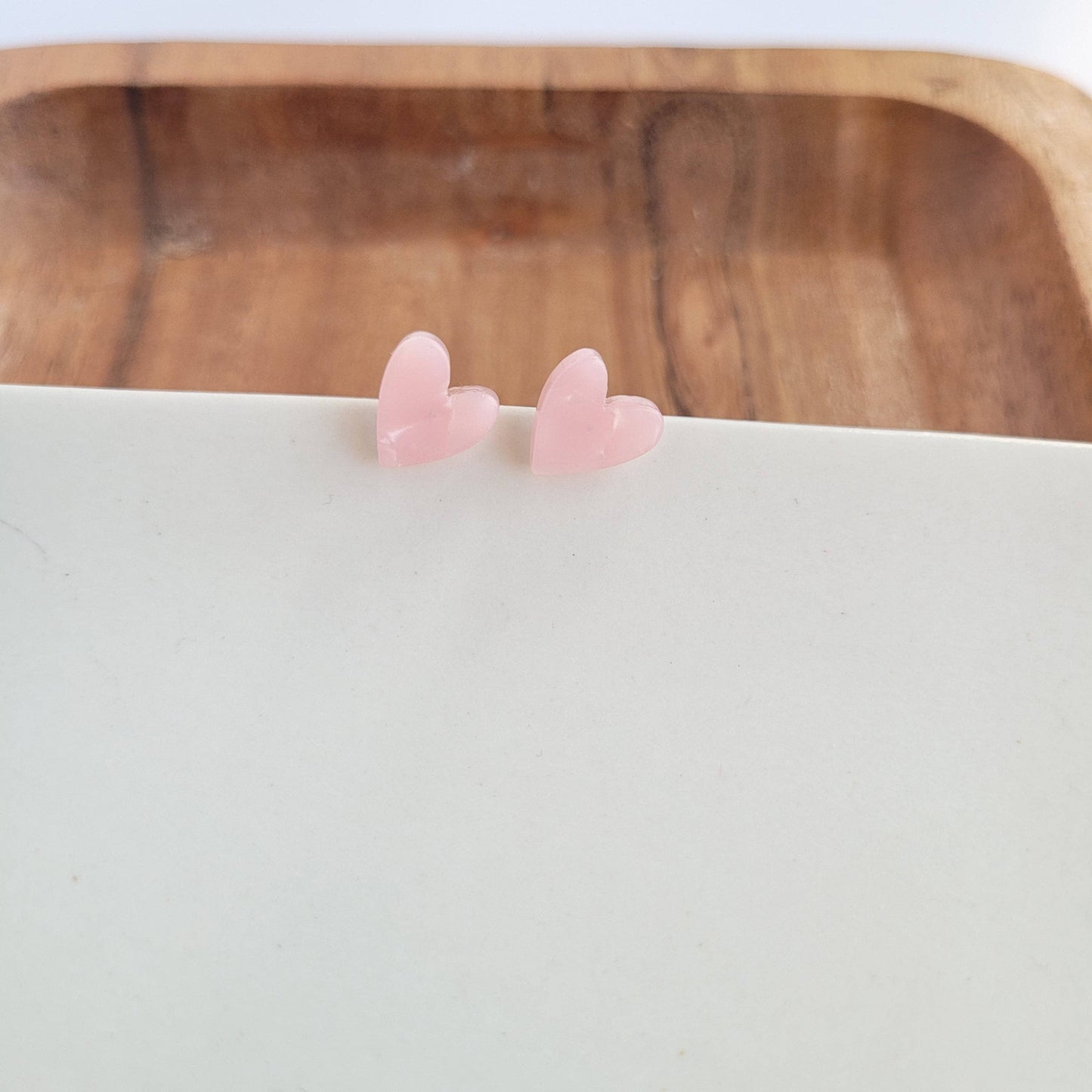 Hand Drawn Heart Studs - Pink // Jewelry, Earrings, Valentine's