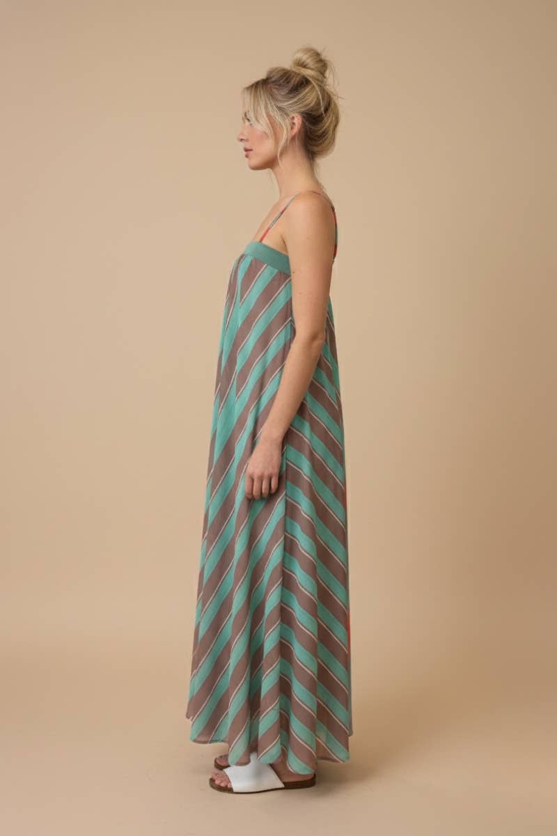 Serafina Striped Maxi: MINT SAGE