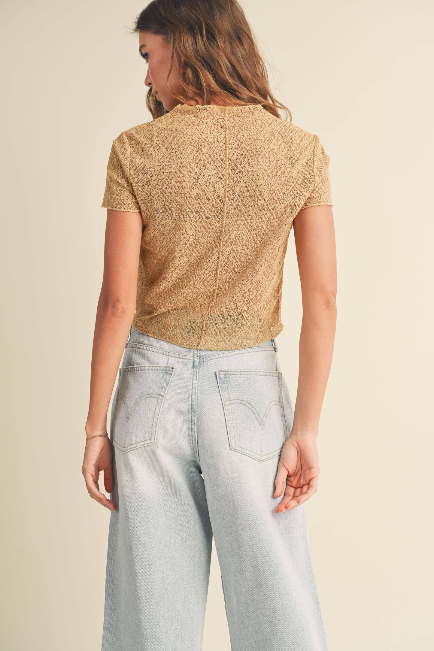 PATTERNED FABRIC TOP WITH TANK TOP