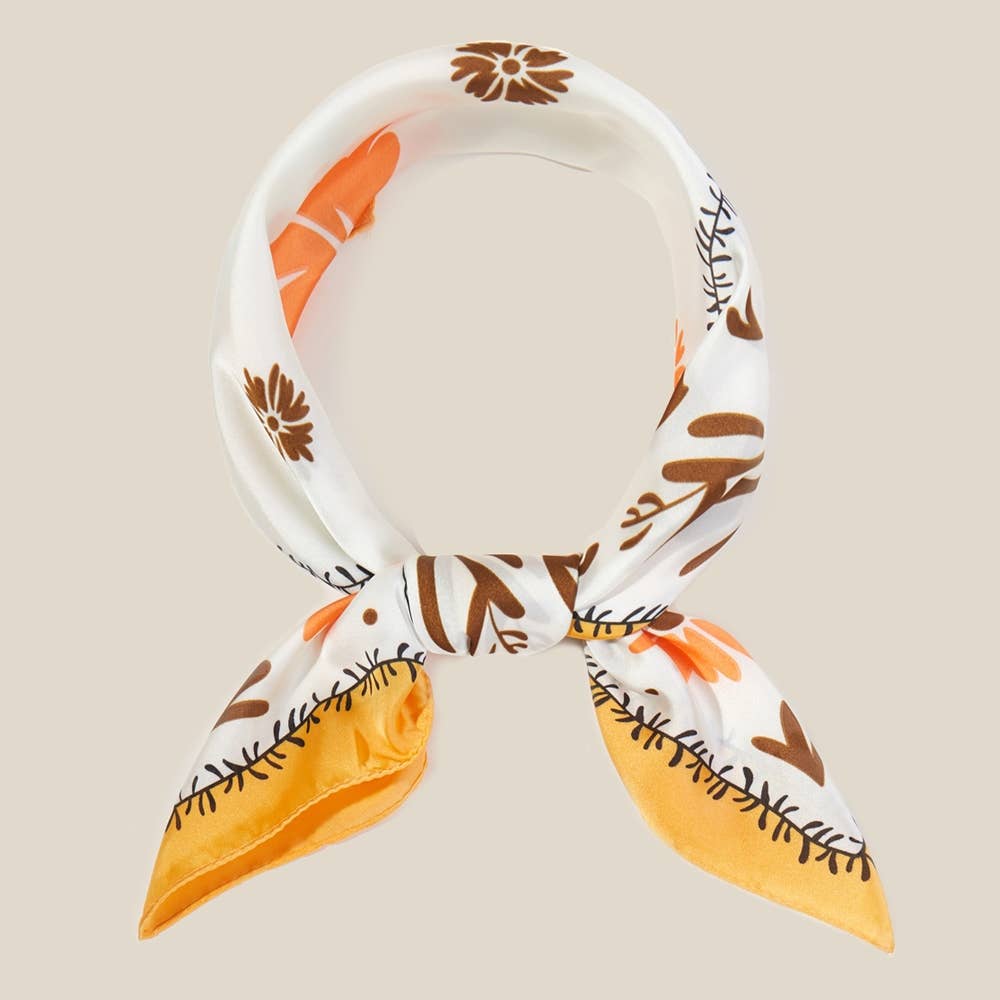 Flower Pattern Bandana Scarf: yellow