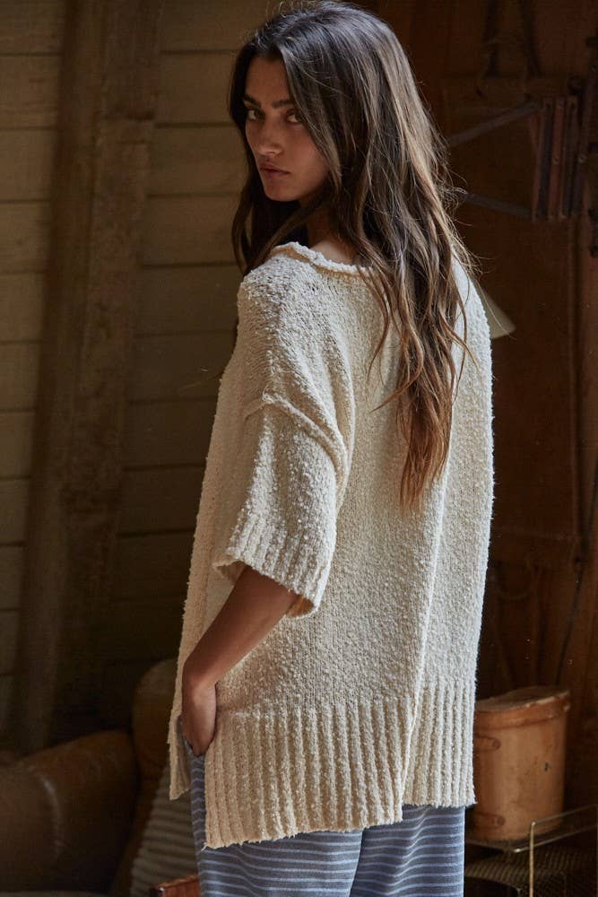 Knit Sweater Pullover: Natural