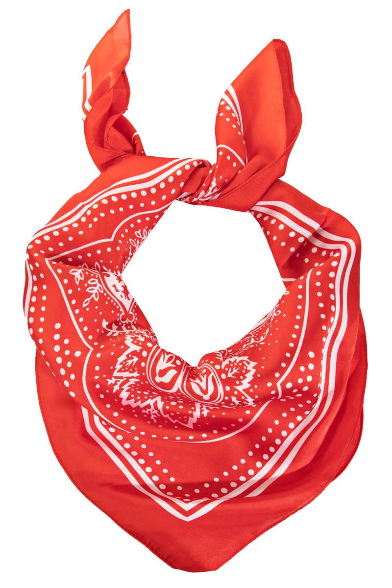 Light Paisley Design Square Bandana Scarf: RD