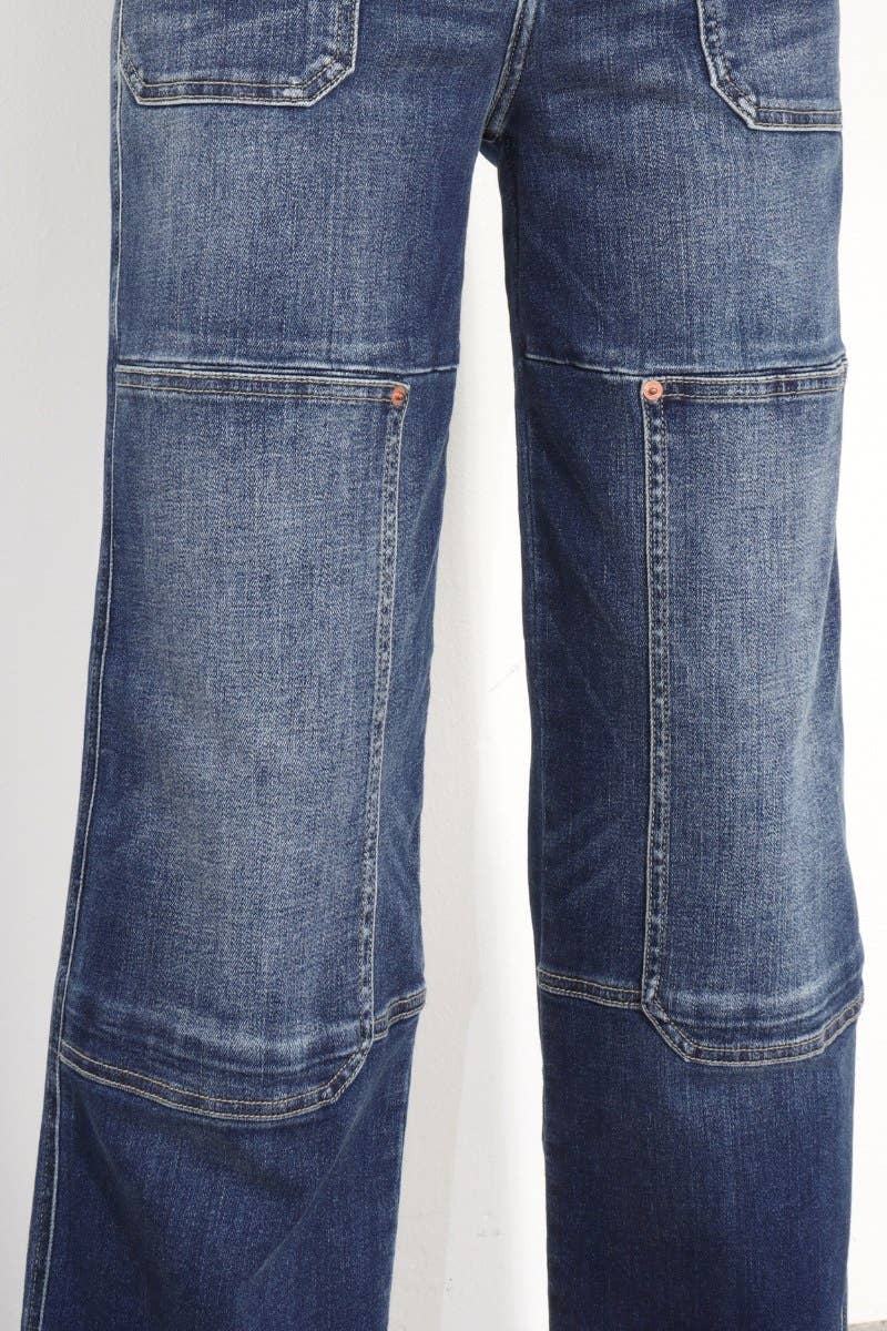 HIGH RISE RELAXED WIDE LEG JEANS: Vintage Wash