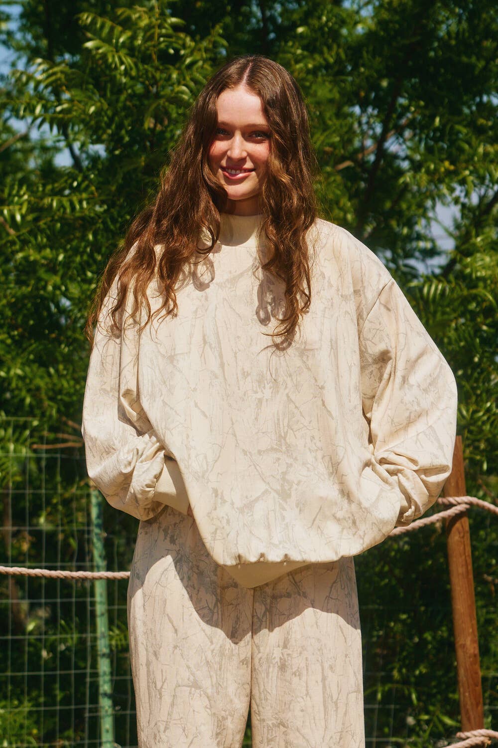 Long Sleeve Oversized Mock Neck Sweatshirt: TAUPE